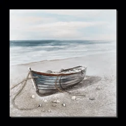 Hot Deserted Boat Oil Painted Canvas Oil Paintings