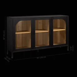 Discount 3-Door Black Wooden Buffet Furniture Accessories|Buffet Tables & Credenzas