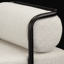 Discount Fabric and Black Metal Bench Entryway Benches Ottomans And Poufs|Ottomans & Benches