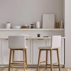 Outlet Fabric and Natural Wood Bar Stool Furniture Accessories|Bar & Counter Stools