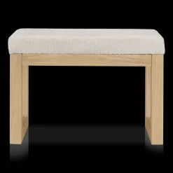 Sale Fabric and Natural Wood Bench Entryway Benches Ottomans And Poufs|Ottomans & Benches