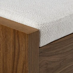 Online Fabric and Wood Bench Entryway Benches Ottomans And Poufs|Ottomans & Benches