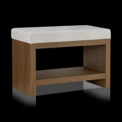 Online Fabric and Wood Bench with Shoe Rack Entryway Benches Ottomans And Poufs|Ottomans & Benches