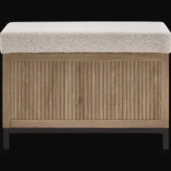 Fabric and Wood Ottoman with Storage Entryway Benches Ottomans And Poufs|Ottomans & Benches