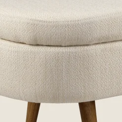 Clearance Fabric Storage Bench on Wooden Legs Entryway Benches Ottomans And Poufs|Ottomans & Benches