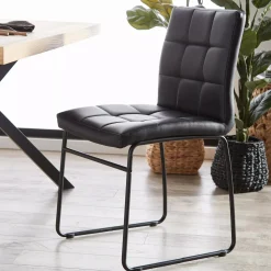 Online Faux Leather and Metal Dining Chair Furniture Accessories|Dining Chairs