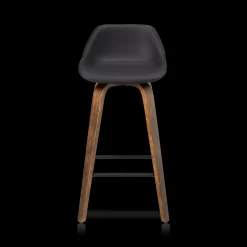 Online Faux Leather and Walnut Wood Bar Stool Furniture Accessories|Bar & Counter Stools