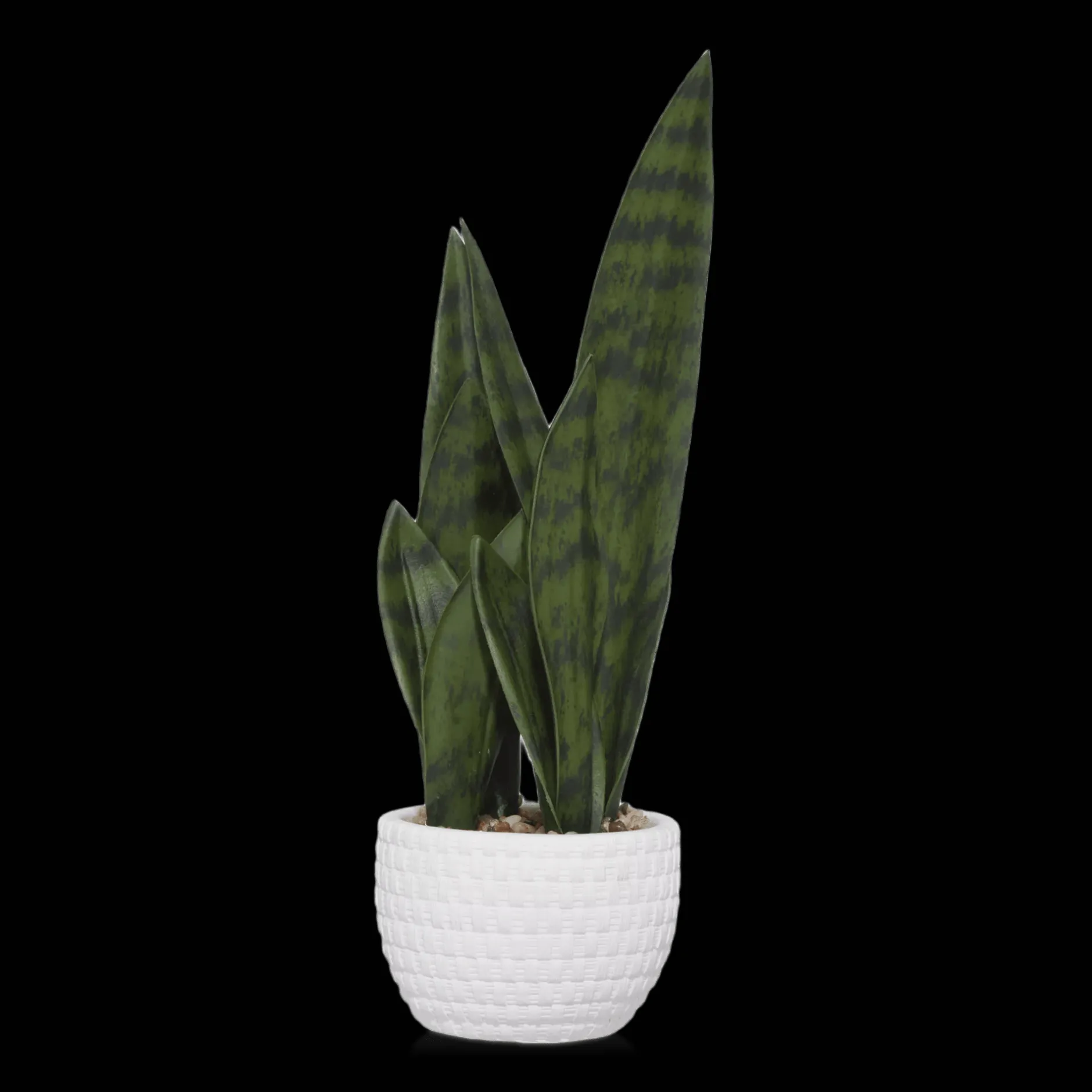 Outlet Faux Rattan Ceramic Pot with Artificial Plant Artificial Plants