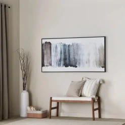 Sale Gel-Embellished Neutral & Blue Canvas Mixed Media Art