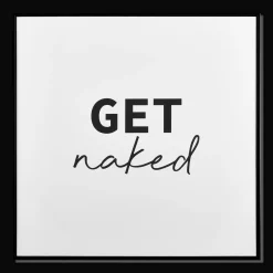 New Get Naked Printed Canvas Bathroom Wall Decor