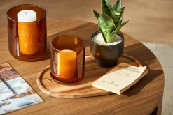 New Glass Amber Candle Holder Candles & Candle Stick Holders|Home Decorative Items & Objects