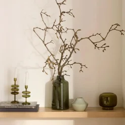 New Green Glass Pillar Candle Holder Home Decorative Items & Objects|Candles & Candle Stick Holders