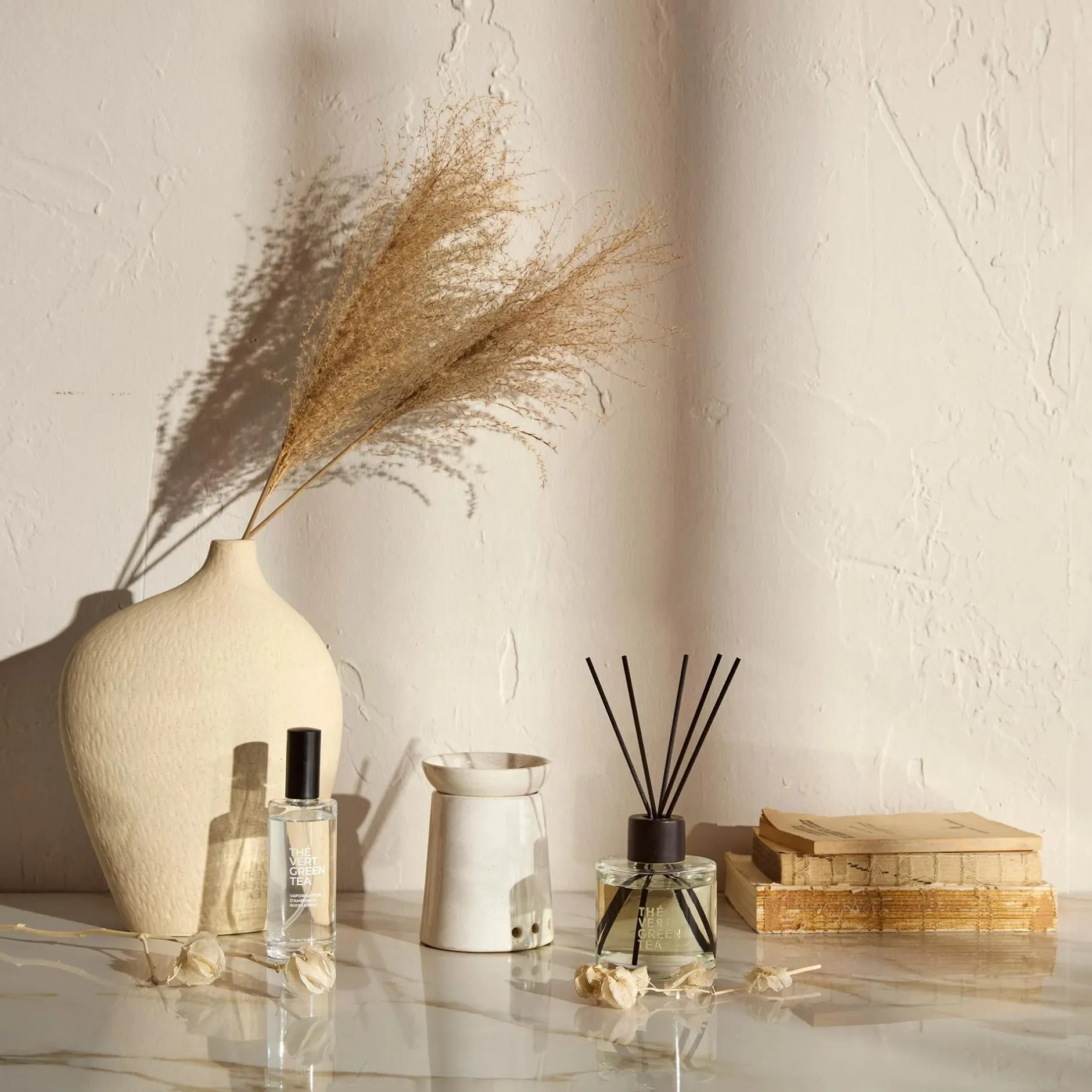 Outlet Green Tea Oil Burner Gift Set Candles & Candle Stick Holders