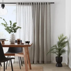 Sale Grey Eneca Back-Tab/Rod-Pocket Curtain Sheer Curtains & Window Sheer Panels