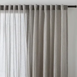 Sale Grey Eneca Back-Tab/Rod-Pocket Curtain Sheer Curtains & Window Sheer Panels