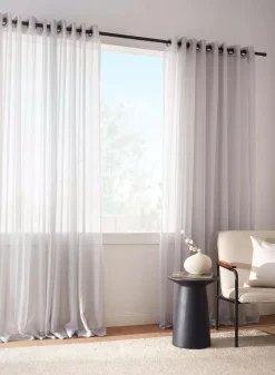 Clearance Grey Kacha Sheer Curtain Sheer Curtains & Window Sheer Panels