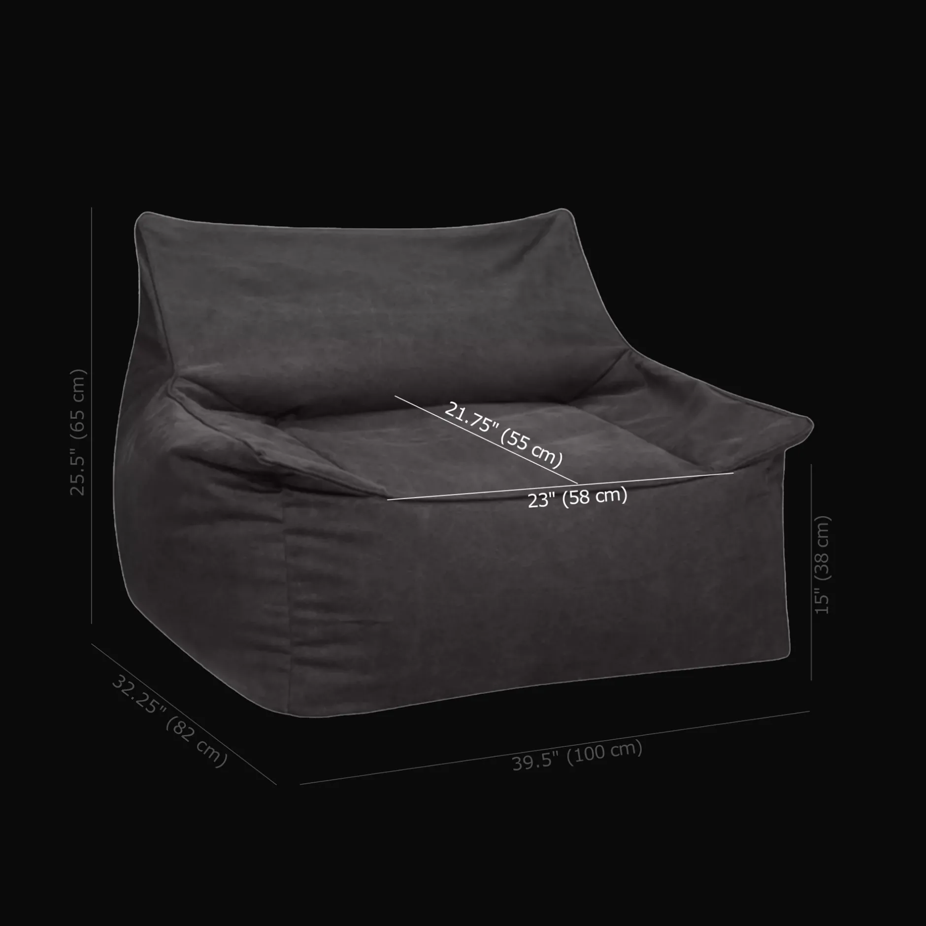 Best Grey Large Bean Bag Chair Junior Bedroom Furniture