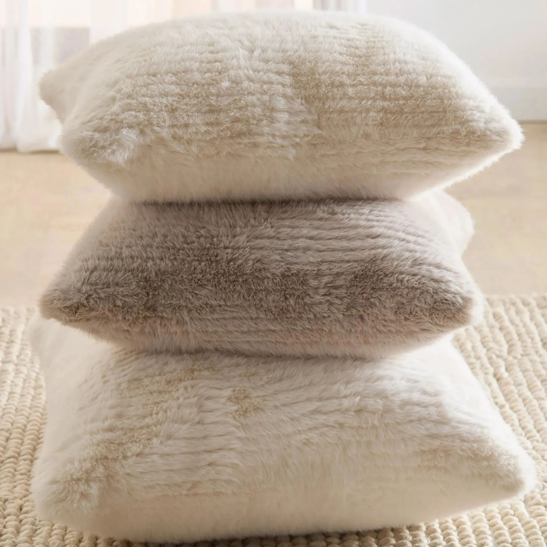 Clearance Grey Maddox Faux Fur Decorative Pillow Decorative Throw Pillows