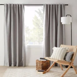 Hot Grey Mullins Blackout Back-Tab Curtain Sheer Curtains & Window Sheer Panels|Blackout Window Curtains