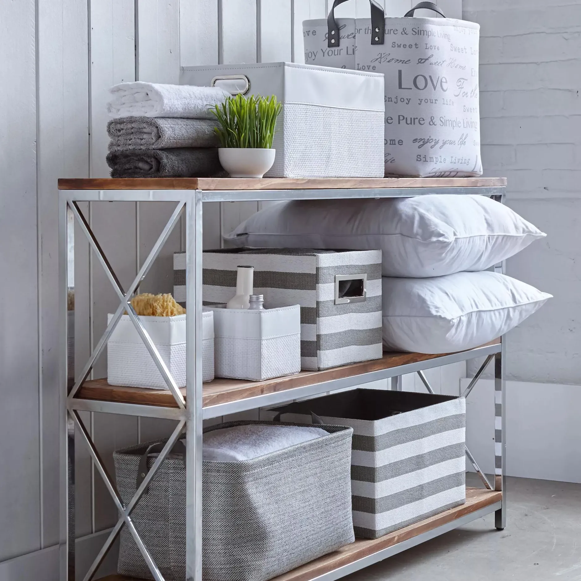 Sale Grey Storage Basket with Handles Storage Baskets & Hampers|Storage & Baskets