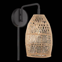 Hot Hemp Rope & Black Metal Wall Sconce Table Lamps
