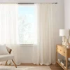 Ivory Rod Pocket Sheer Curtain Sheer Curtains & Window Sheer Panels