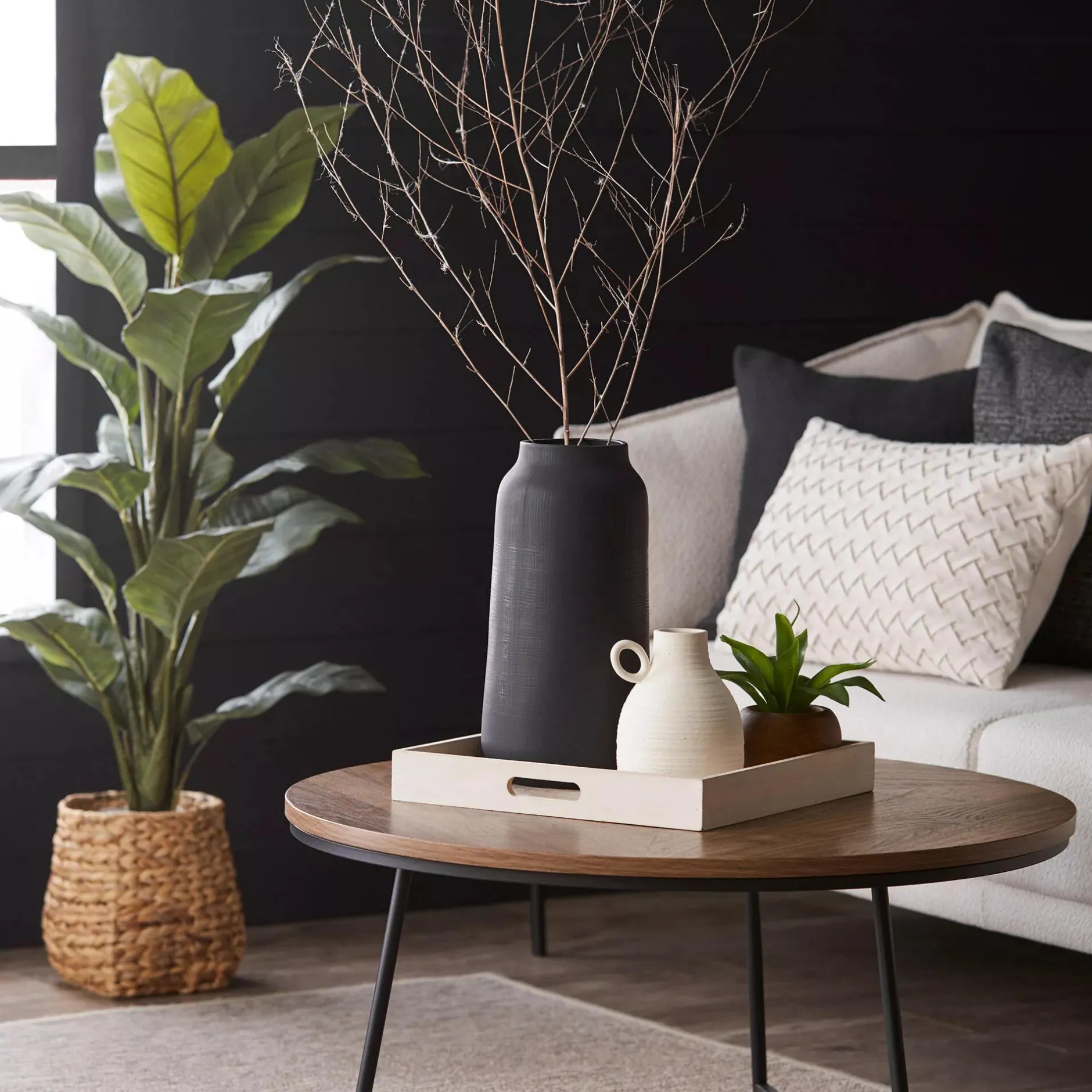 Best Large Ficus in Rattan Pot Branches|Artificial Flowers