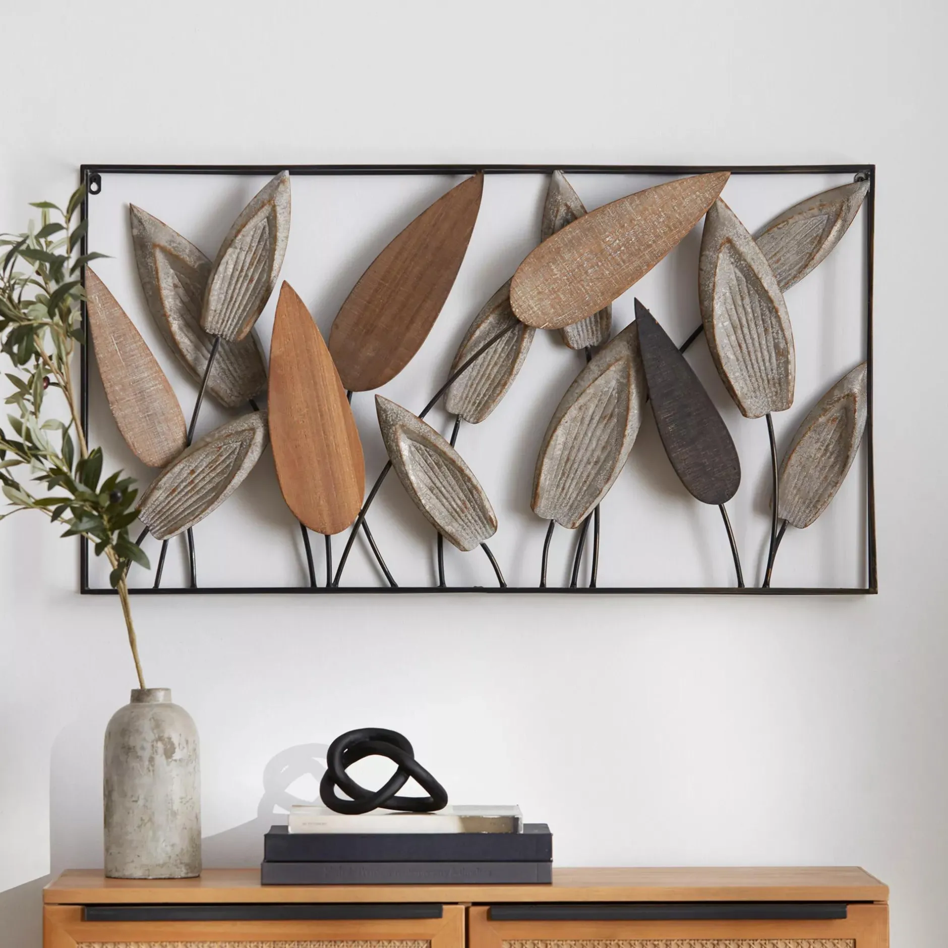 Leaf Wood & Metal Wall Art Wall Decorations