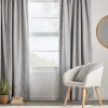New Light Grey Chita Back Tab Blackout Curtain Sheer Curtains & Window Sheer Panels|Blackout Window Curtains