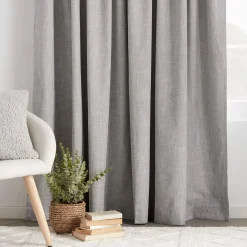 New Light Grey Chita Back Tab Blackout Curtain Sheer Curtains & Window Sheer Panels|Blackout Window Curtains
