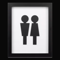 Discount Man & Woman Silhouette Bathroom Shadow Box Bathroom Wall Decor