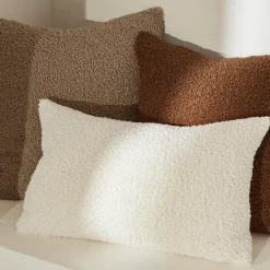 Sale Medium Brown Doodle Boucle Decorative Throw Pillow Decorative Throw Pillows