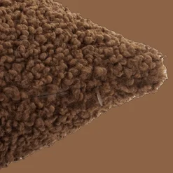 Sale Medium Brown Doodle Boucle Decorative Throw Pillow Decorative Throw Pillows