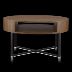 Best Metal and Walnut Veneer Round Coffee Table Coffee Tables|Coffee Tables & Side Tables