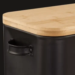Discount Metal Bread Box with Bamboo Lid Dinnerware|Kitchen & Dining Accessories