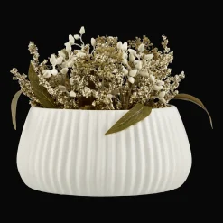 Outlet Mixed Greenery in Ribbed Pot Artificial Plants