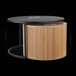 Best Nesting Coffee Table - Black Metal and Natural Wood Coffee Tables|Coffee Tables & Side Tables