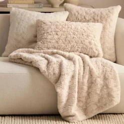 Clearance Oatmeal Sheep Faux Fur Throw Decorative Throws & Blankets