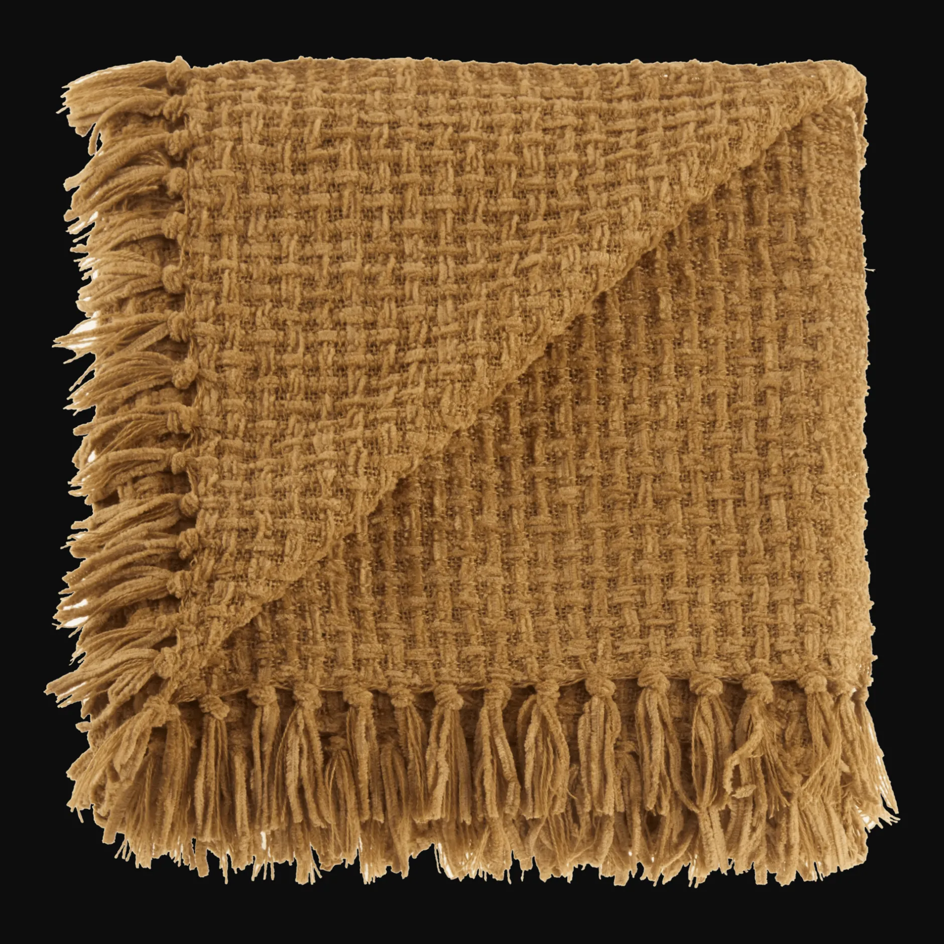 Discount Ochre Basic Chenille Knit Throw Decorative Throws & Blankets