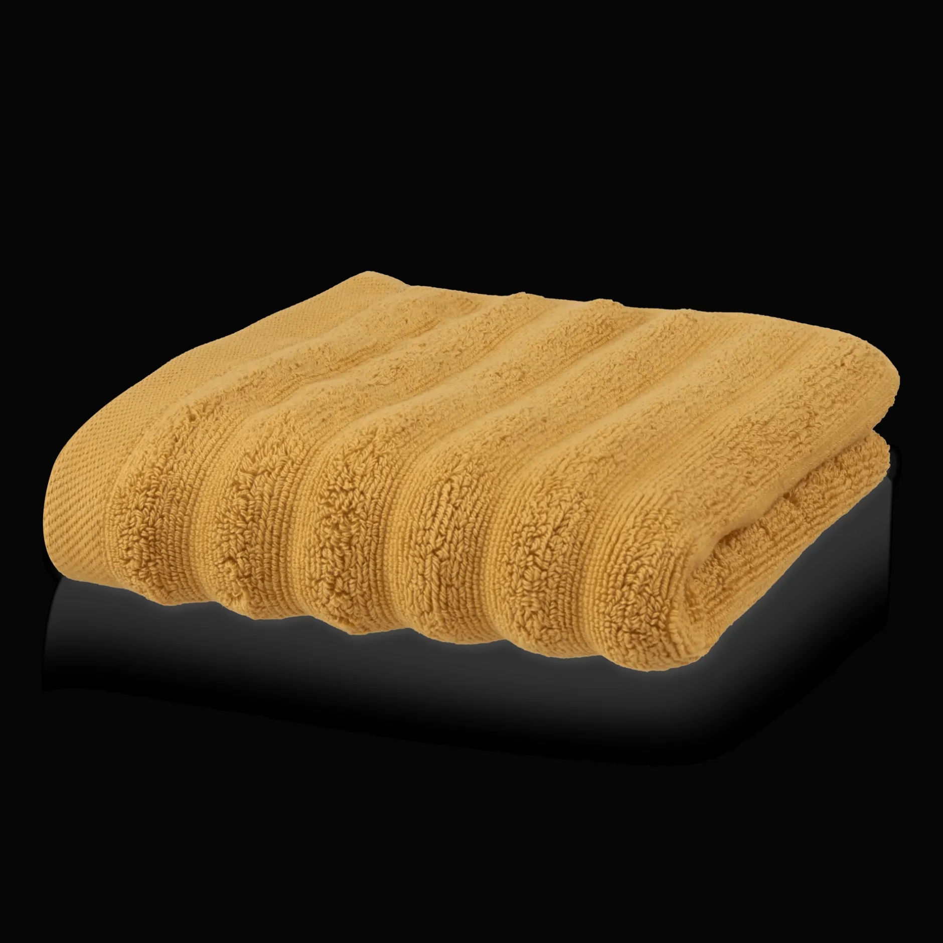 Clearance Ochre Ribbed Hand Towel Bath Towels