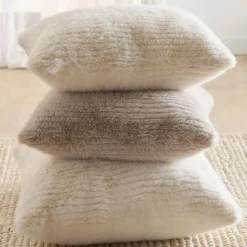 Clearance Off White Maddox Faux Fur Decorative Pillow Decorative Throw Pillows