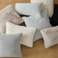 Clearance Off White Maddox Faux Fur Decorative Pillow Decorative Throw Pillows