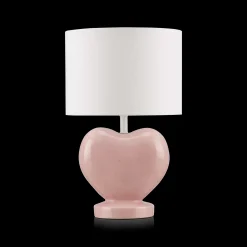 New Pink Heart Shaped Table Lamp Junior Lighting