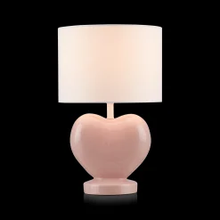 New Pink Heart Shaped Table Lamp Junior Lighting