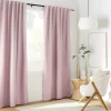 Hot Pink Taha Rod Pocket Back Tab Blackout Curtain Sheer Curtains & Window Sheer Panels|Blackout Window Curtains