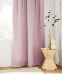 Hot Pink Taha Rod Pocket Back Tab Blackout Curtain Sheer Curtains & Window Sheer Panels|Blackout Window Curtains