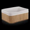 Sale Rectangular Bamboo Basket with Lining Storage Baskets & Hampers|Storage & Baskets