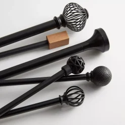 Discount Rectangular Wood Curtain Rod Set - Diameter 13/16 mm Curtain Rods