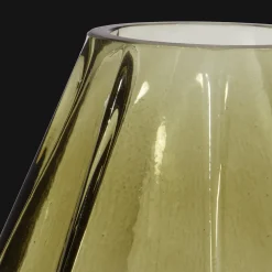 Clearance Ribbed Green Vase Modern Decorative Vases|Home Decorative Items & Objects