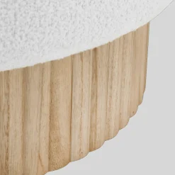 Best Round Fabric and Wood Bench Entryway Benches Ottomans And Poufs|Ottomans & Benches